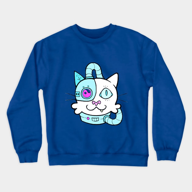 Cyborg Kitty Crewneck Sweatshirt by Wankaford3000